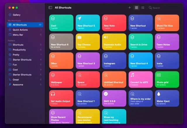 Shortcuts in macOS Monterey