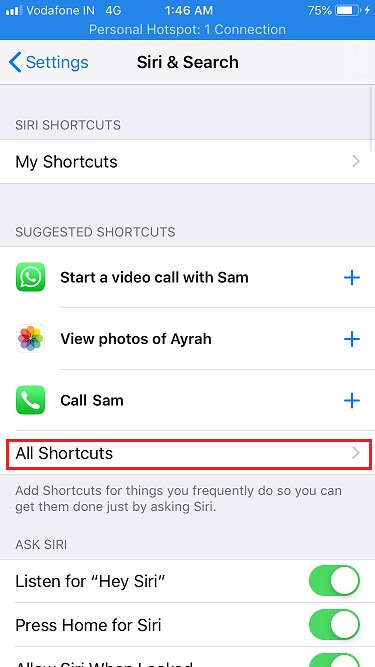 The New Shortcut App in Siri