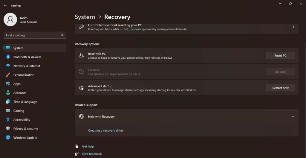 How to Use Startup Repair in Windows 11, Use Startup Repair Through Settings, Windows OS, Windows 11, Startup Repair