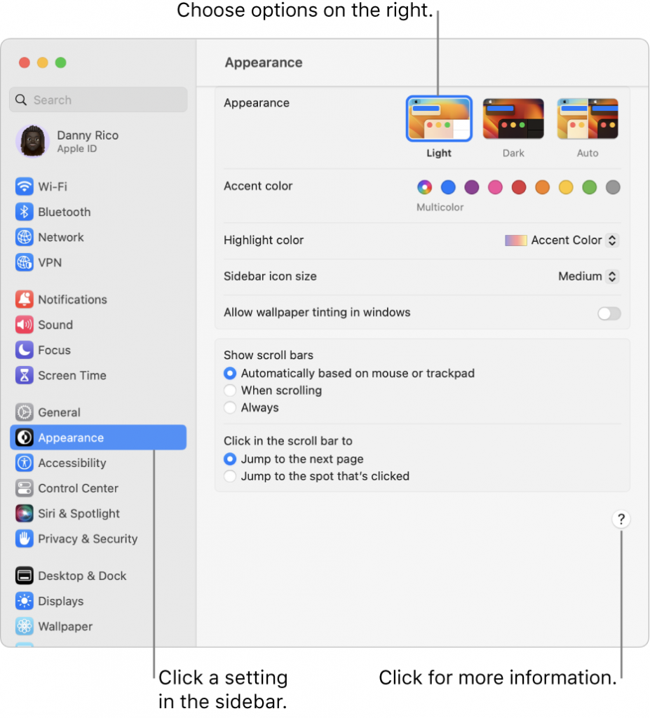 System Settings macOS Ventura