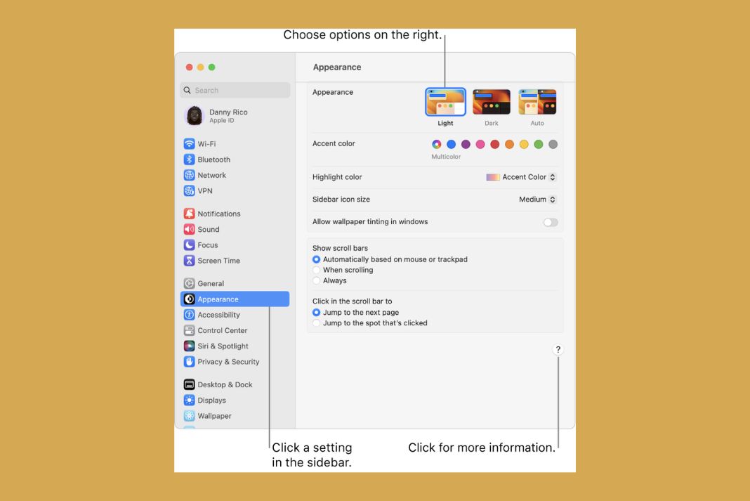 System Settings in macOS Ventrua System Settings in macOS Ventura