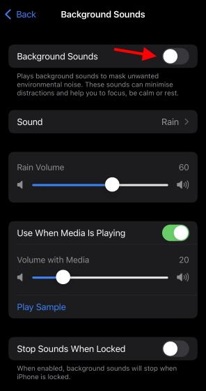 Background Sounds iOS15
