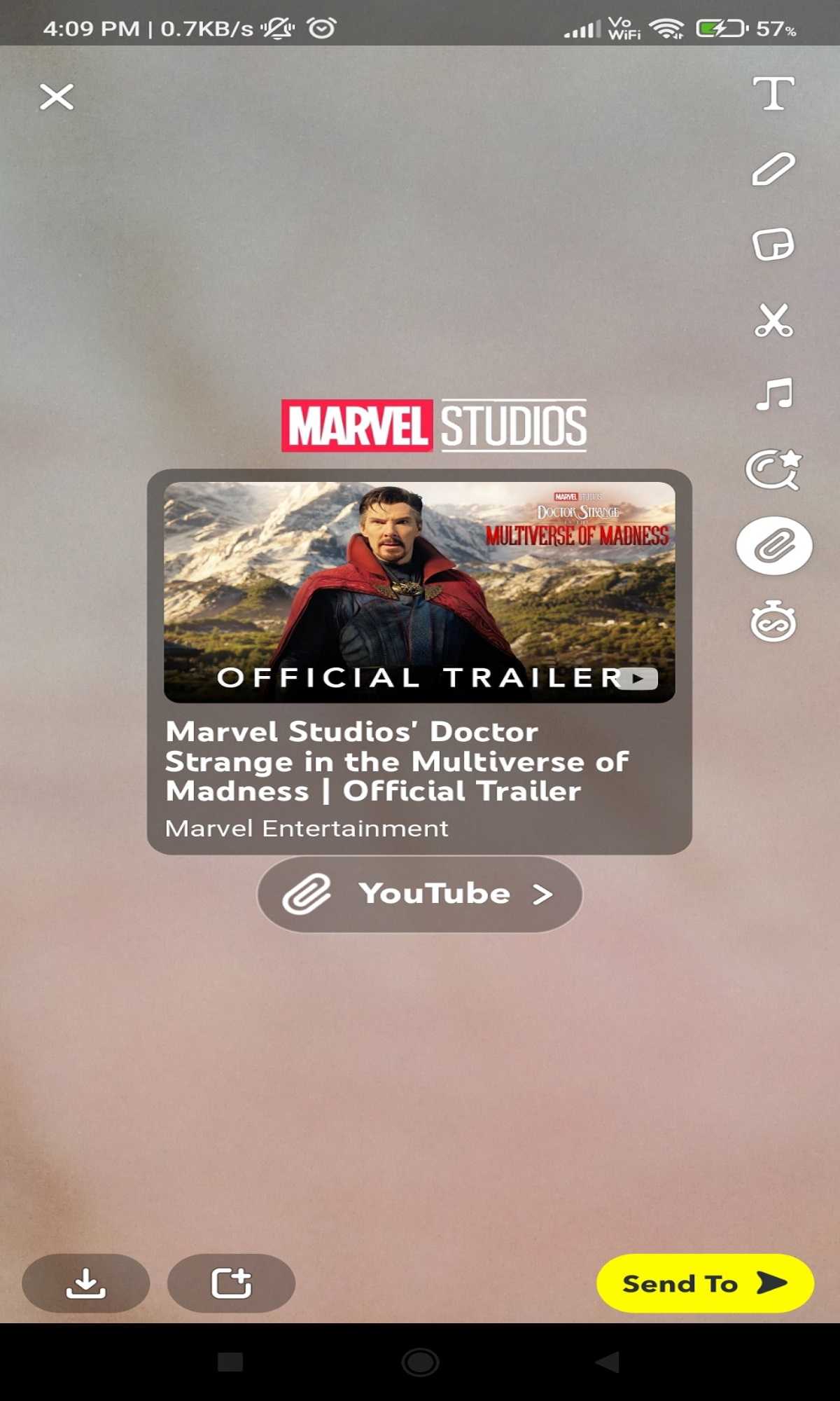 YouTube videos as stickers