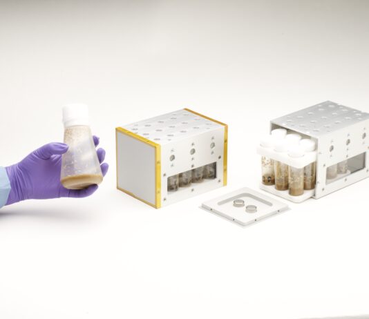 NASA Supplies Equipment for DNA Repair Study in Space The Vented Fly Box (VFB) holds and safely transports vials containing flies and fly food.