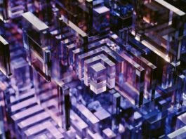 Lenovo Research: Workplace Changes Highlight Rise of Invisible IT brand image - stacked, translucent, geometric shapes