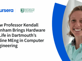 Professor Kendall Farnham Animates Hardware in Dartmouth’s Online MEng Program How Professor Kendall Farnham Brings Hardware to Life in Dartmouth’s Online MEng in Computer Engineering - Coursera Blog