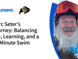 Marc Seter: Harmonizing Life, Education, and 90-Minute Swimming Marc Seter’s Journey: Balancing Life, Learning, and a 90-Minute Swim - Coursera Blog