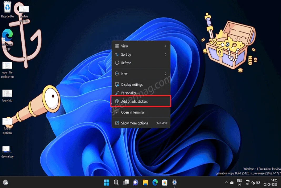 Desktop Stickers In Windows 11