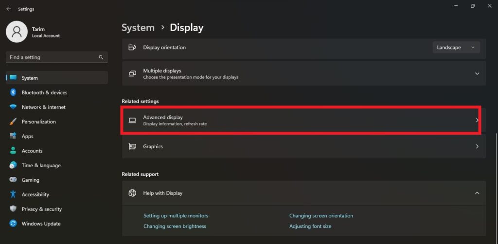 manually adjust your display settings