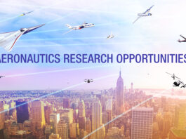 ARMD Calls for Research Proposals A graphic showing various airplanes over a sun-drenched New York City skyline. with the words