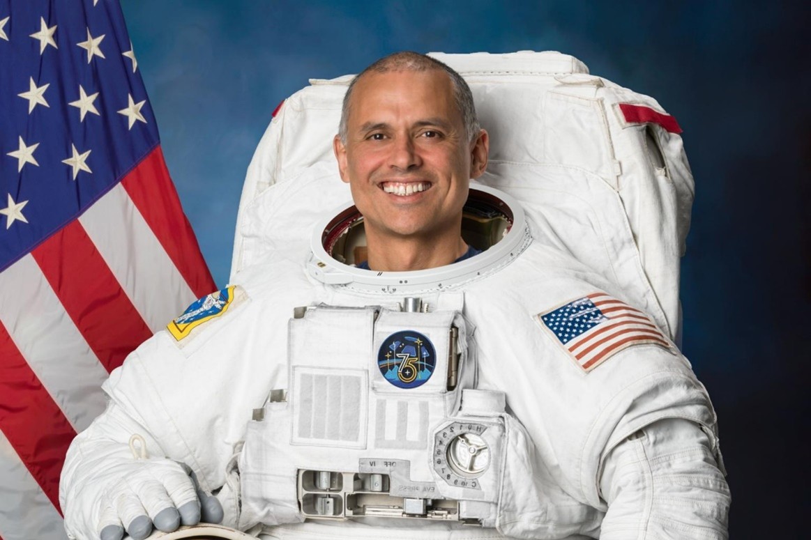 NASA astronaut and International Space Station Expedition 74/75 flight engineer Anil Menon poses for a portrait at NASA