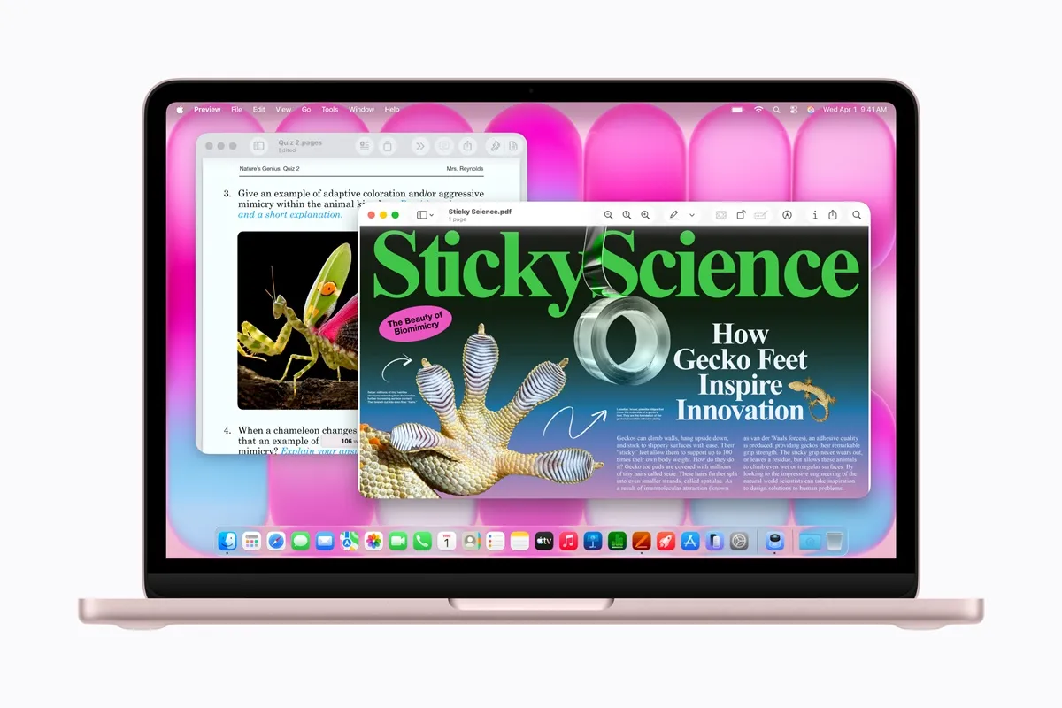 MacBook Neo using Apple Intelligence to summarize notes and create presentations