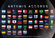 Bangladesh Joins Artemis Accords, NASA Announces New Partnership Graphic of flags representing Artemis Accords signatories as of April 8, 2025