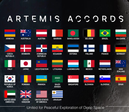 Bangladesh Joins Artemis Accords, NASA Announces New Partnership Graphic of flags representing Artemis Accords signatories as of April 8, 2025