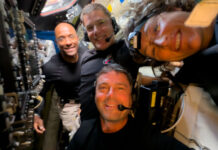 NASA’s Artemis II Crew to Discuss Moon Mission on Media Call Midway through their lunar observation period on Monday, April 6, 2026, the Artemis II crew members, NASA astronauts Reid Wiseman, Victor Glover, Christina Koch, and CSA (Canadian Space Agency) astronaut Jeremy Hansen, pause to turn the camera around for a selfie inside the Orion spacecraft.