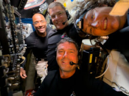NASA’s Artemis II Crew to Discuss Moon Mission on Media Call Midway through their lunar observation period on Monday, April 6, 2026, the Artemis II crew members, NASA astronauts Reid Wiseman, Victor Glover, Christina Koch, and CSA (Canadian Space Agency) astronaut Jeremy Hansen, pause to turn the camera around for a selfie inside the Orion spacecraft.