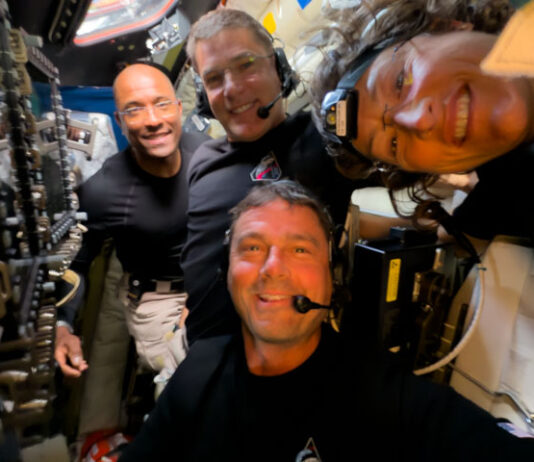 NASA’s Artemis II Crew to Discuss Moon Mission on Media Call Midway through their lunar observation period on Monday, April 6, 2026, the Artemis II crew members, NASA astronauts Reid Wiseman, Victor Glover, Christina Koch, and CSA (Canadian Space Agency) astronaut Jeremy Hansen, pause to turn the camera around for a selfie inside the Orion spacecraft.