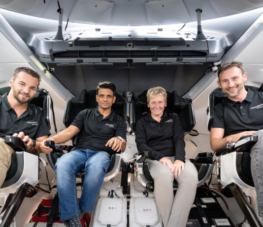 Fourth Axiom Space Mission to Join Space Station, Says NASA The Axiom Mission 4, or Ax-4, crew will launch aboard a SpaceX Dragon spacecraft to the International Space Station from NASA’s Kennedy Space Center in Florida no earlier than Spring 2025. From left to right: Tibor Kapu of Hungary, ISRO (Indian Space Research Organisation) astronaut Shubhanshu Shukla, former NASA astronaut Peggy Whitson, and ESA (European Space Agency) astronaut Sławosz Uznański-Wiśniewski of Poland.
