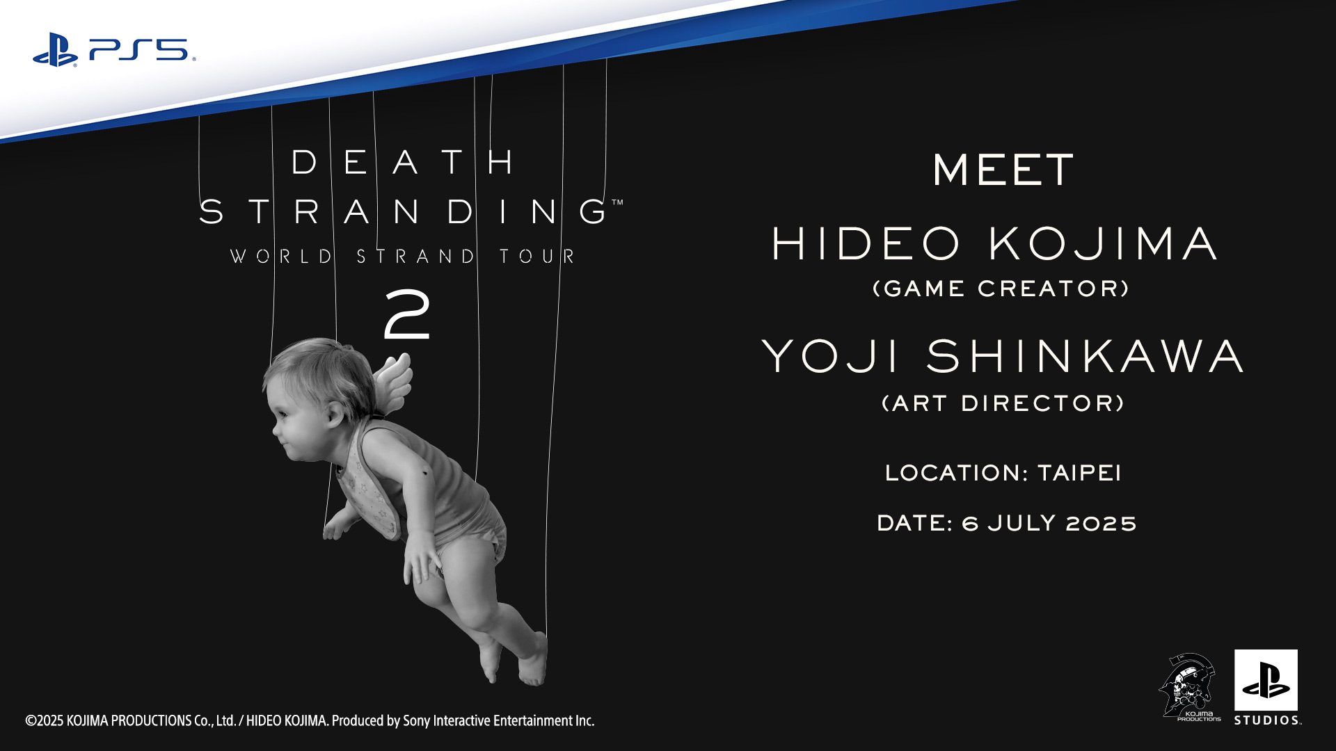bc039cb476a65f68ae6b096a14132d3cba7fbe53.jpg (For Southeast Asia) Stand a chance to meet Hideo Kojima and Yoji Shinkawa at DEATH STRANDING WORLD STRAND TOUR 2 TAIPEI
