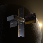 Exploring BioSentinel: NASA’s Latest Mission Unveiled Illustration of the BioSentinel spacecraft, flying past the Moon with the CubeSat