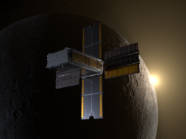 Exploring BioSentinel: NASA’s Latest Mission Unveiled Illustration of the BioSentinel spacecraft, flying past the Moon with the CubeSat
