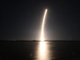 NASA Launches Science, Tech to Moon via Firefly, SpaceX Flight Creating a golden streak in the night sky, a SpaceX Falcon 9 rocket carrying Firefly Aerospace’s Blue Ghost Mission One lander soars upward after liftoff from Launch Complex 39A at NASA’s Kennedy Space Center in Florida on Wednesday, Jan. 15, 2025 as part of NASA’s CLPS (Commercial Lunar Payload Services) initiative. The Blue Ghost lander will carry 10 NASA science and technology instruments to the lunar surface to further understand the Moon and help prepare for future human missions.