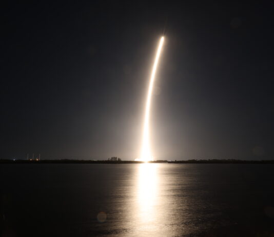 NASA Launches Science, Tech to Moon via Firefly, SpaceX Flight Creating a golden streak in the night sky, a SpaceX Falcon 9 rocket carrying Firefly Aerospace’s Blue Ghost Mission One lander soars upward after liftoff from Launch Complex 39A at NASA’s Kennedy Space Center in Florida on Wednesday, Jan. 15, 2025 as part of NASA’s CLPS (Commercial Lunar Payload Services) initiative. The Blue Ghost lander will carry 10 NASA science and technology instruments to the lunar surface to further understand the Moon and help prepare for future human missions.