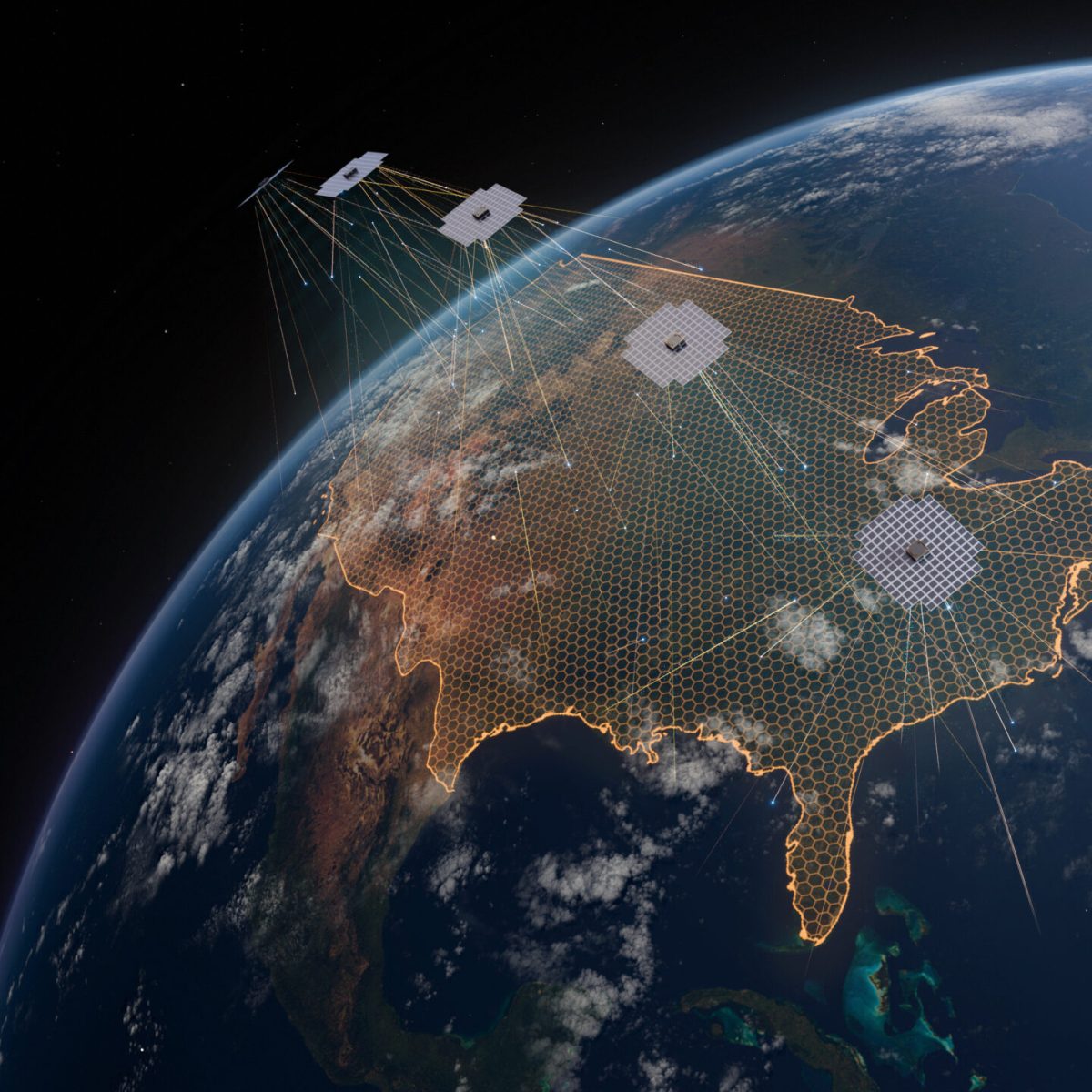 bluebird five satellites us 5600 cells low side logo scaled.jpg AST SpaceMobile unfolds debut production direct-to-smartphone satellites
