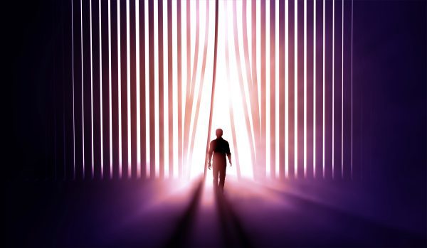 Lenovo brand image - Someone walking into a bright light