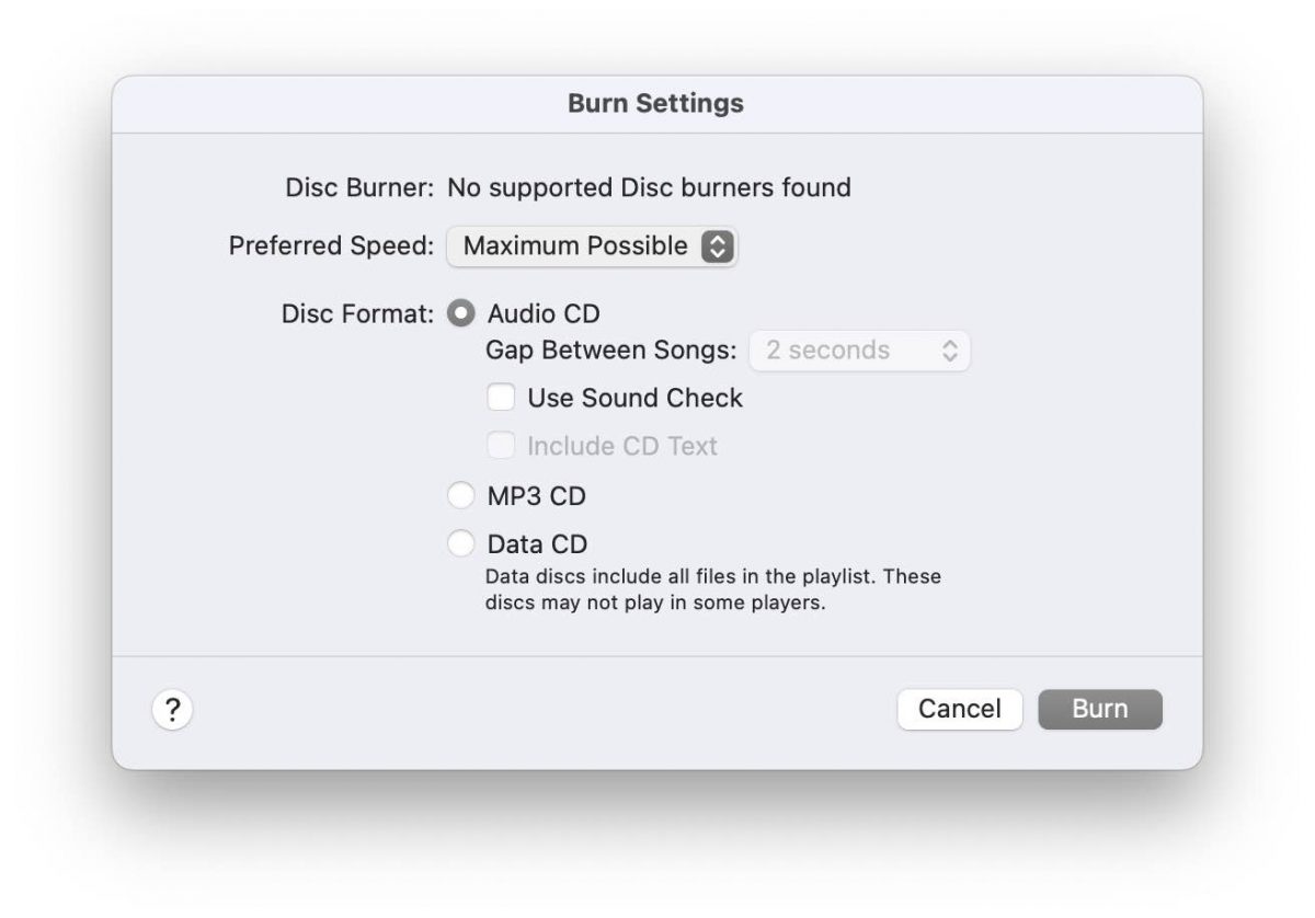 How To Burn A CD In MacOS Monterey / Big Sur