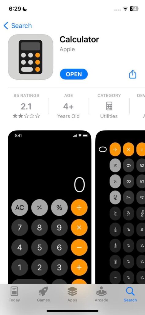 Calculator On The Apple App Store