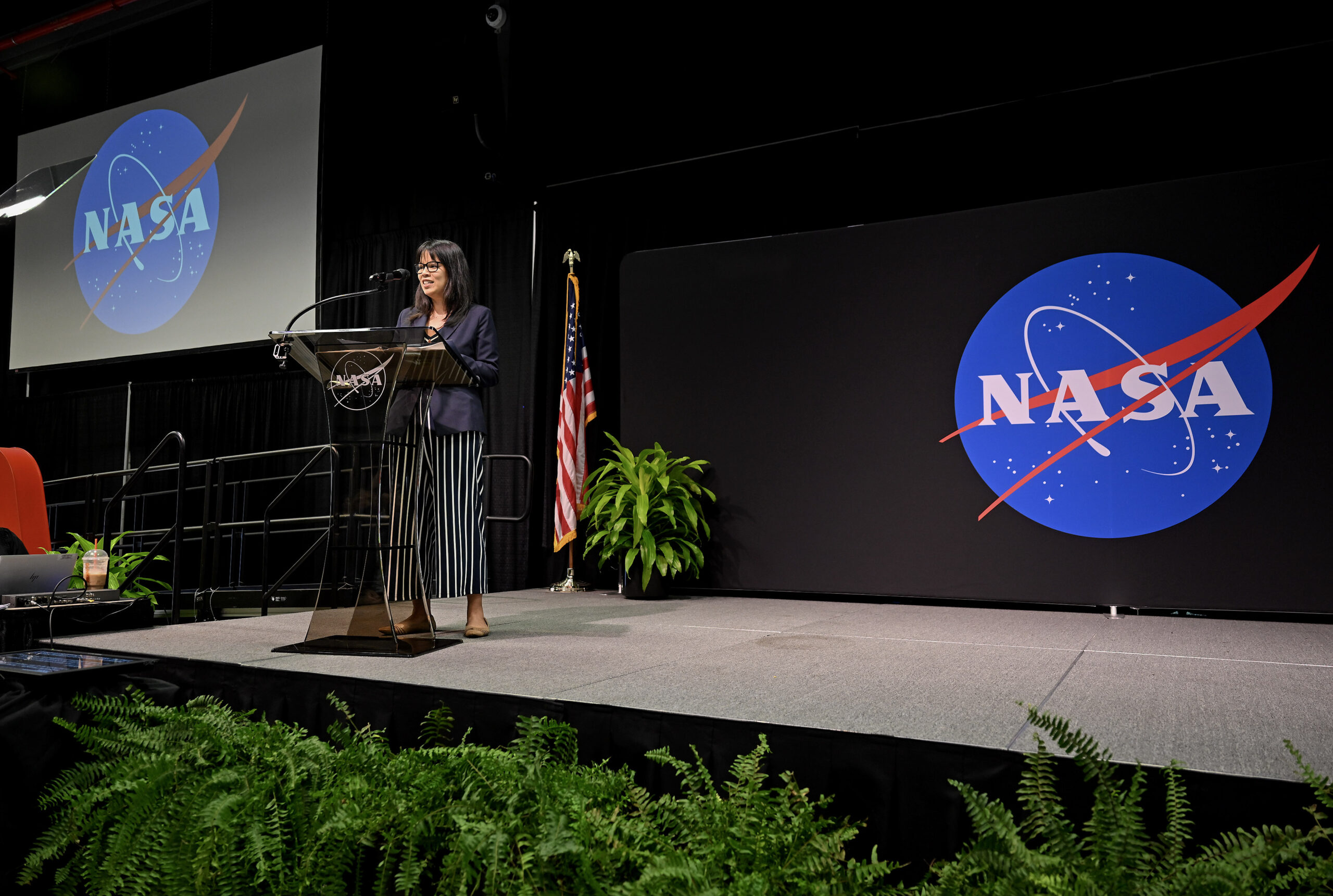 ceb 7657.jpg NASA Chief Financial Officer Margaret Vo Schaus speaks to audience members and honorees Aug. 15 during the 2023 Agency/Center Honor Awards at NASA’s Marshall Space Flight Center in Activities Building 4316. In all, 332 Marshall team members were awarded this year for their outstanding work and dedication to furthering the NASA mission, along with 97 teams.