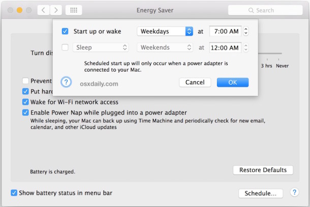 Change Your Mac Power Settings