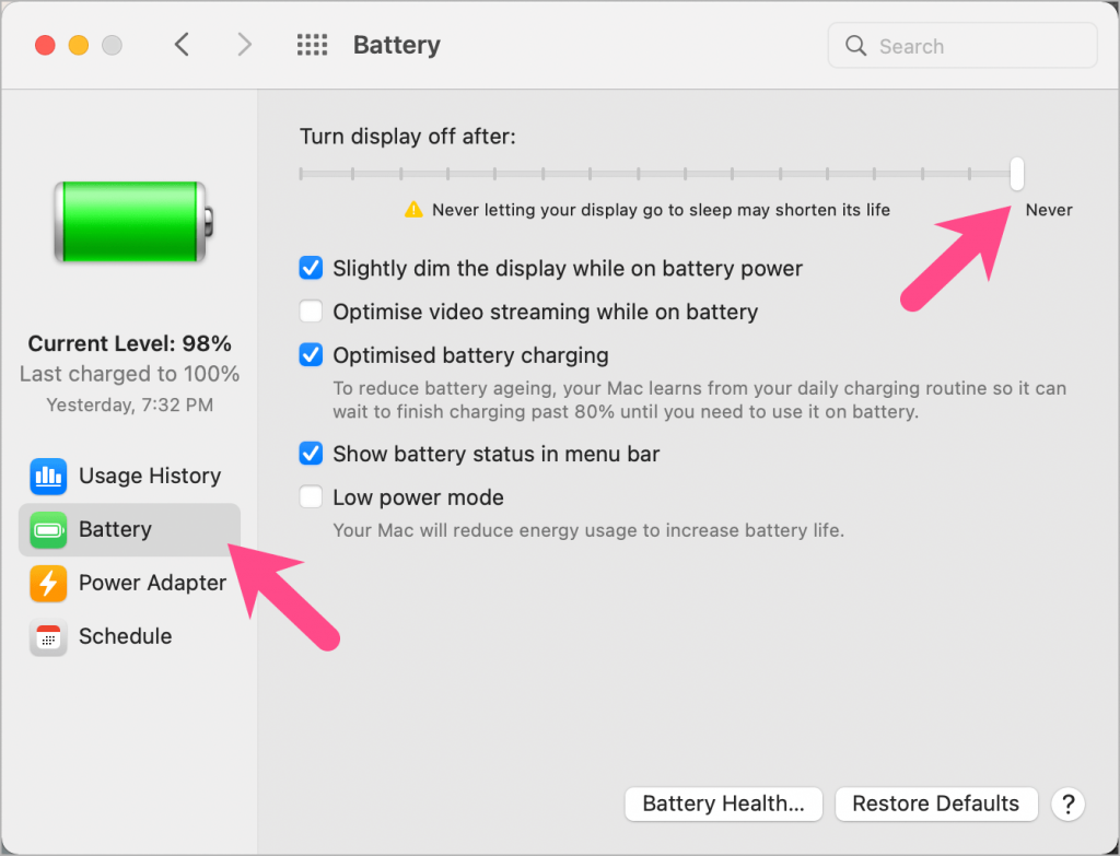 Change Your Mac Power Settings