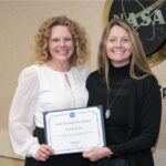 Introducing NASA’s Space Ops: Christine Braden Christine Braden receives an “On the Spot” award from Angela Hart, program manager for NASA’s Commercial Low Earth Orbit Development Program, in March 2024 (Credit: NASA/Helen Arase Vargas).