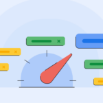 Enhance your web experience with Chrome’s latest performance settings. Cartoon speedometer pointing at various abstract chat boxes