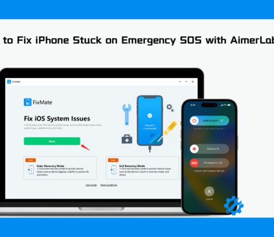 How To Fix iPhone Stuck On Emergency SOS With AimerLab FixMate? fixmate