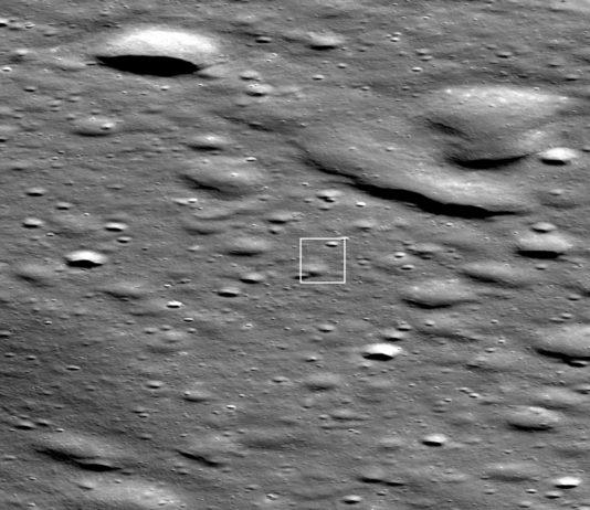 NASA Orbiter Captures Image of Moon’s Enigmatic Blue Ghost Black and white image of Firefly