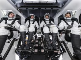 NASA Announces SpaceX Crew-10 Launch and Docking Coverage An image of crew of NASA’s SpaceX Crew-10 mission seated inside the spacecraft during an equipment test at the agency