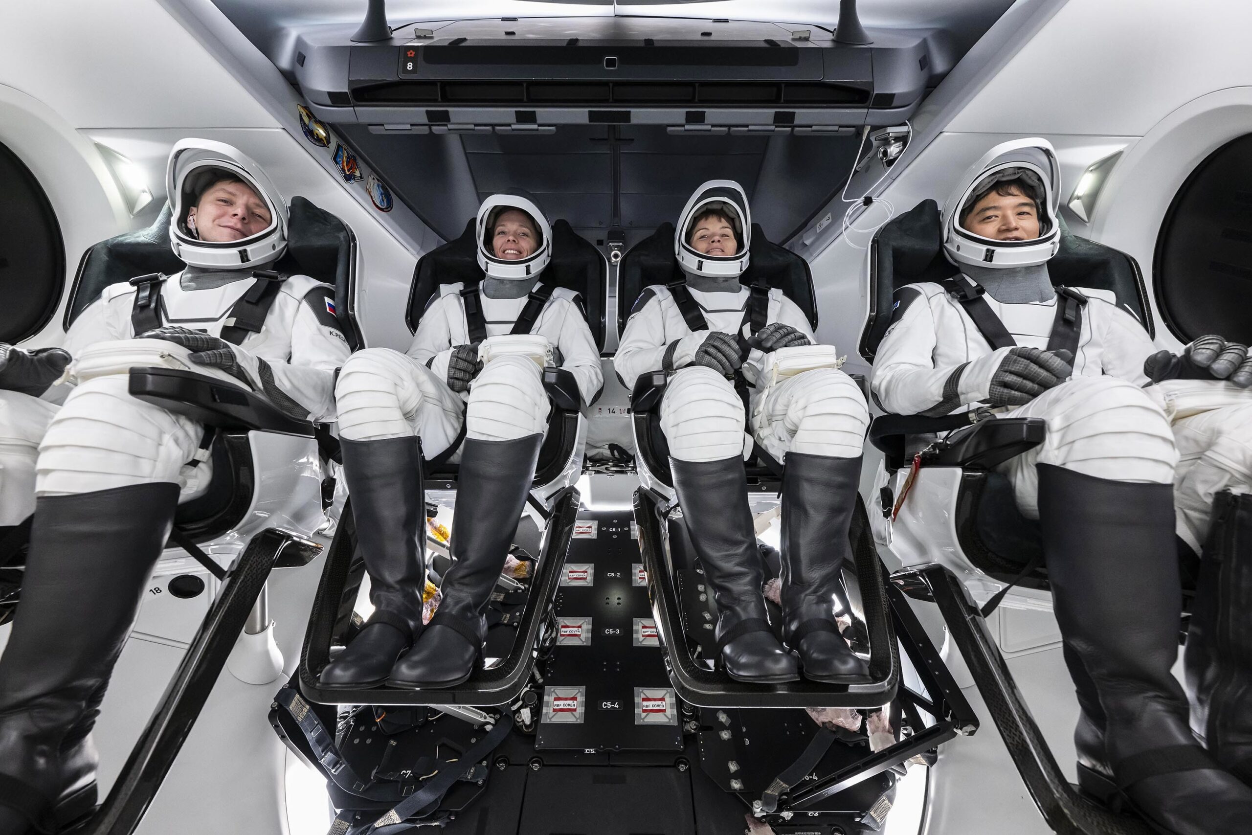 crew 10 large.jpg An image of crew of NASA’s SpaceX Crew-10 mission seated inside the spacecraft during an equipment test at the agency