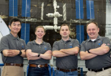 SpaceX Crew-11 Team Named for Upcoming NASA Mission NASA’s SpaceX Crew-11 members stand inside the Space Vehicle Mockup Facility at the agency’s Johnson Space Center in Houston. From left are Mission Specialist Kimiya Yui from JAXA (Japan Aerospace Exploration Agency), Commander NASA astronaut Zena Cardman, Mission Specialist Oleg Platonov of Roscosmos, and Pilot NASA astronaut Mike Fincke.