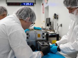 NASA Invites Student Projects for 2026 Space Missions and Future Technicians with the University of Kansas prepare their KUbeSat-1 for integration at Firefly’s Payload Processing Facility at Vandenberg Space Force Base, California on Thursday, April 25, 2024.