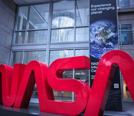 NASA Staff Honored with 2025 Service to America Medals NASA’s Worm logo is displayed in front of the agency’s headquarters in Washington.