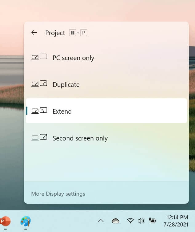 Display settings