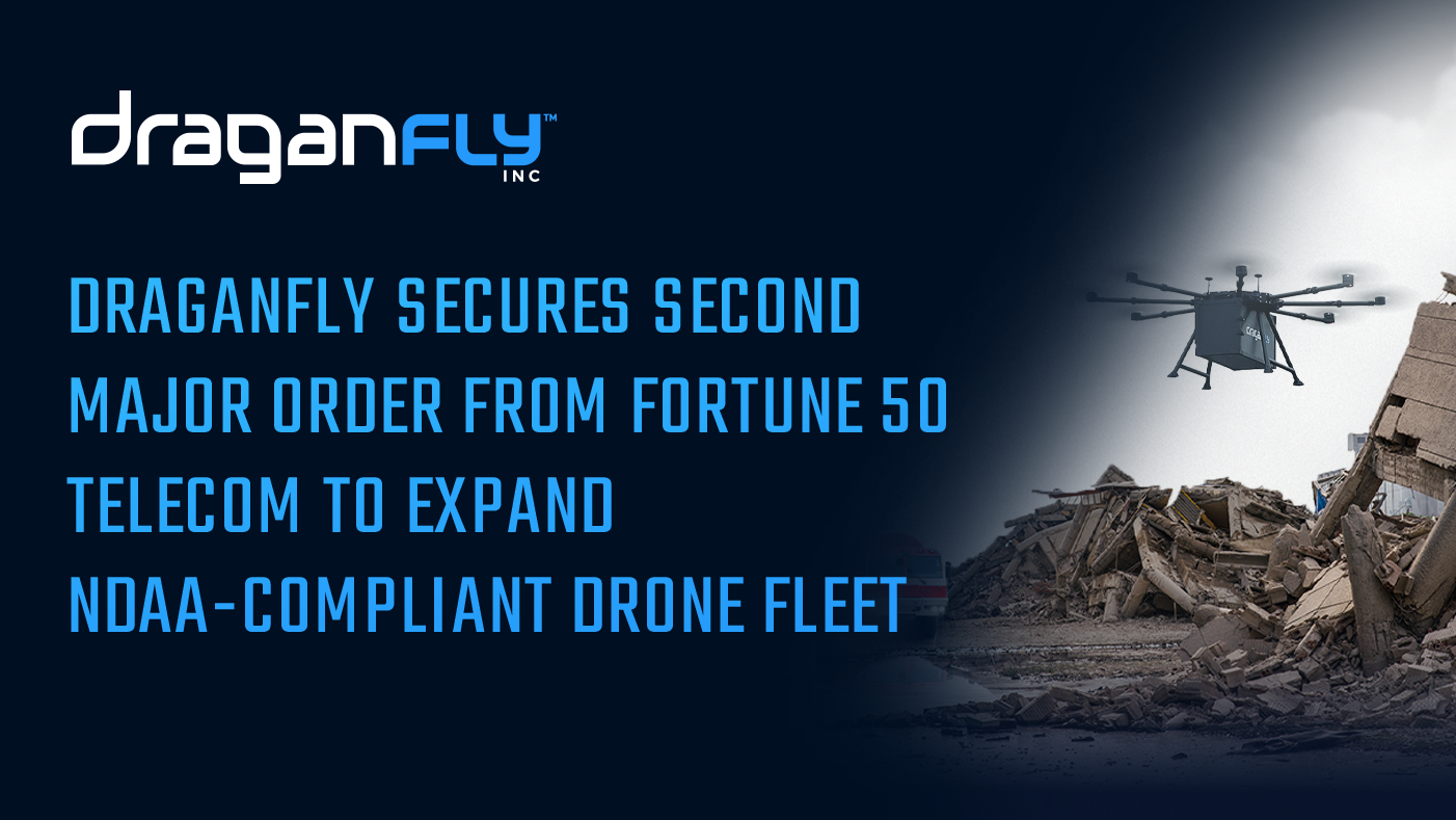 draganfly press release image draganfly major order fortune 50.png Draganfly Secures Second Major Order from Fortune 50 Telecommunications Company to Expand NDAA-Compliant Heavy Lift Drone Fleet - Draganfly