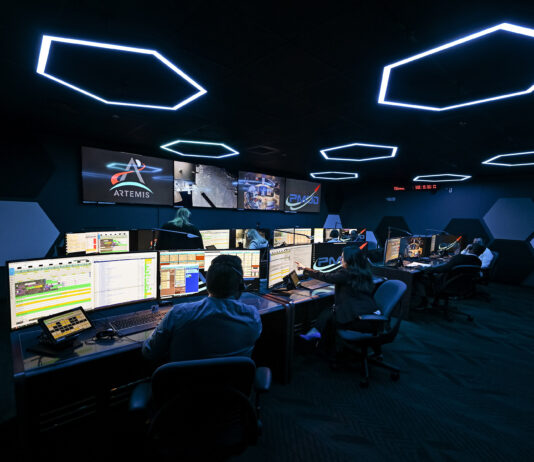 NASA’s Twin Control Rooms Enhance Safety for Artemis Missions LUCA (Lunar Utilization Control Area) at NASA Marshall is specially designed to support a wide variety of science operations on and around the Moon – and beyond. Engineers in the LUCA monitored operations for the Lunar Node-1 experiment, an autonomous navigation payload that was part of the first NASA Commercial Lunar Payload Services (CLPS) launch on Intuitive Machines’ Nova-C lunar lander in 2024. NASA Marshall flight controllers will use the LUCA again for Artemis II to monitor science operations.