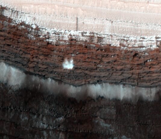 NASA Observes Mars’ New Year: Avalanches and Icy Eruptions 66-foot-wide (20-meter-wide) chunk of carbon dioxide frost on Mars