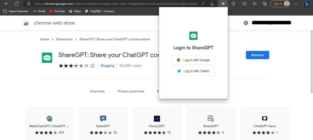 ShareGPT- Add an extension to your Browser