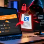 Fake Cloudflare CAPTCHA Scam: How a Website Can Copy a Dangerous PowerShell Command to Your Clipboard Fake Cloudflare CAPTCHA scam tricking users into running a malicious PowerShell command