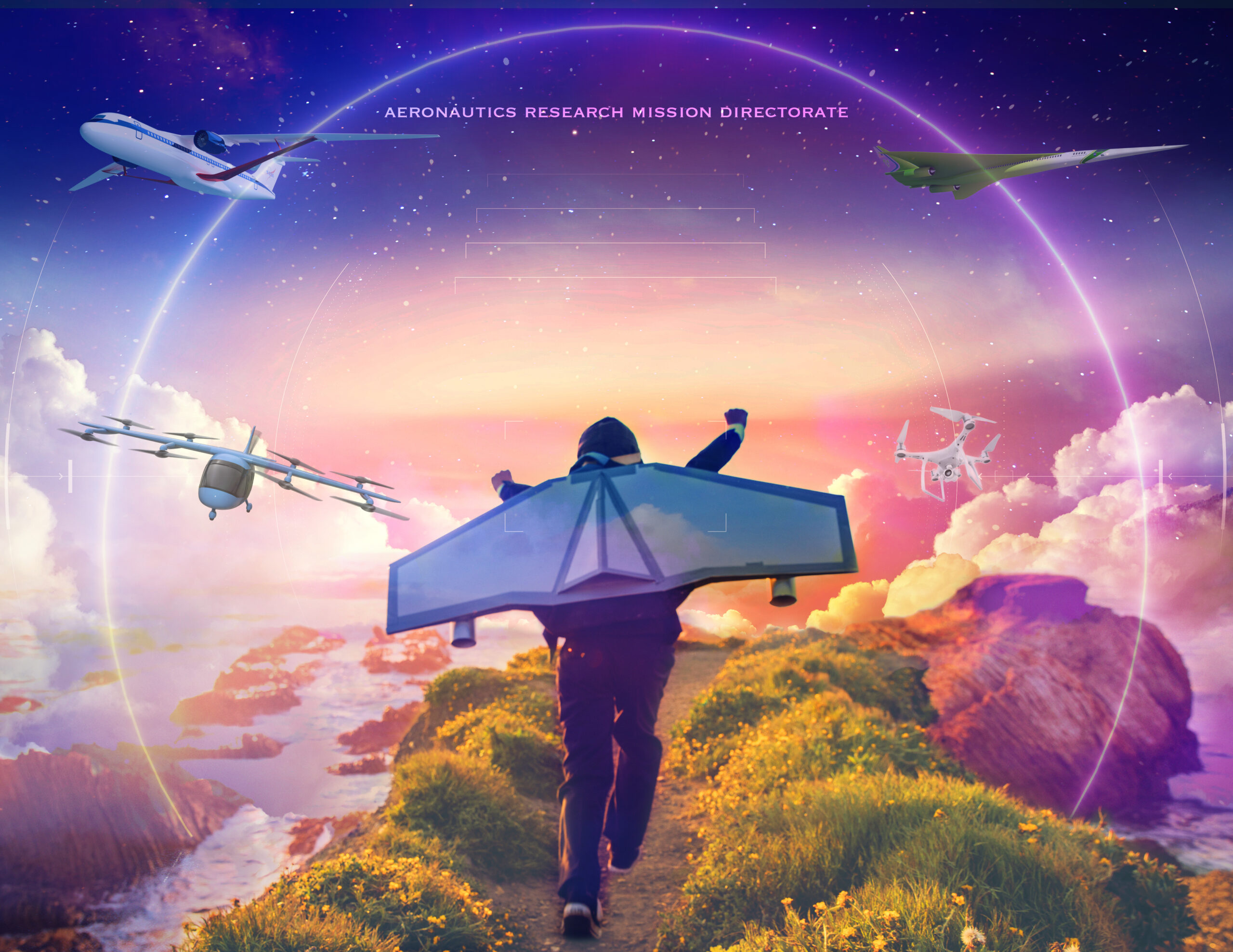 final artwork.jpg 2024 Associate Administrator Awards certificate showing a young child wearing homemade wings running along a path.